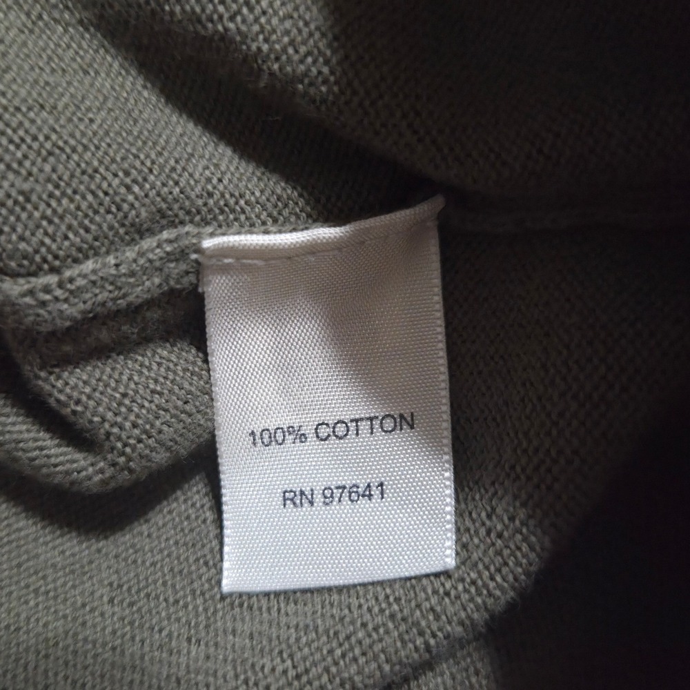 J. Jill Olive Green 100% Cotton V-Neck Button Accent Sweater Petite Small SP - Picture 4 of 4